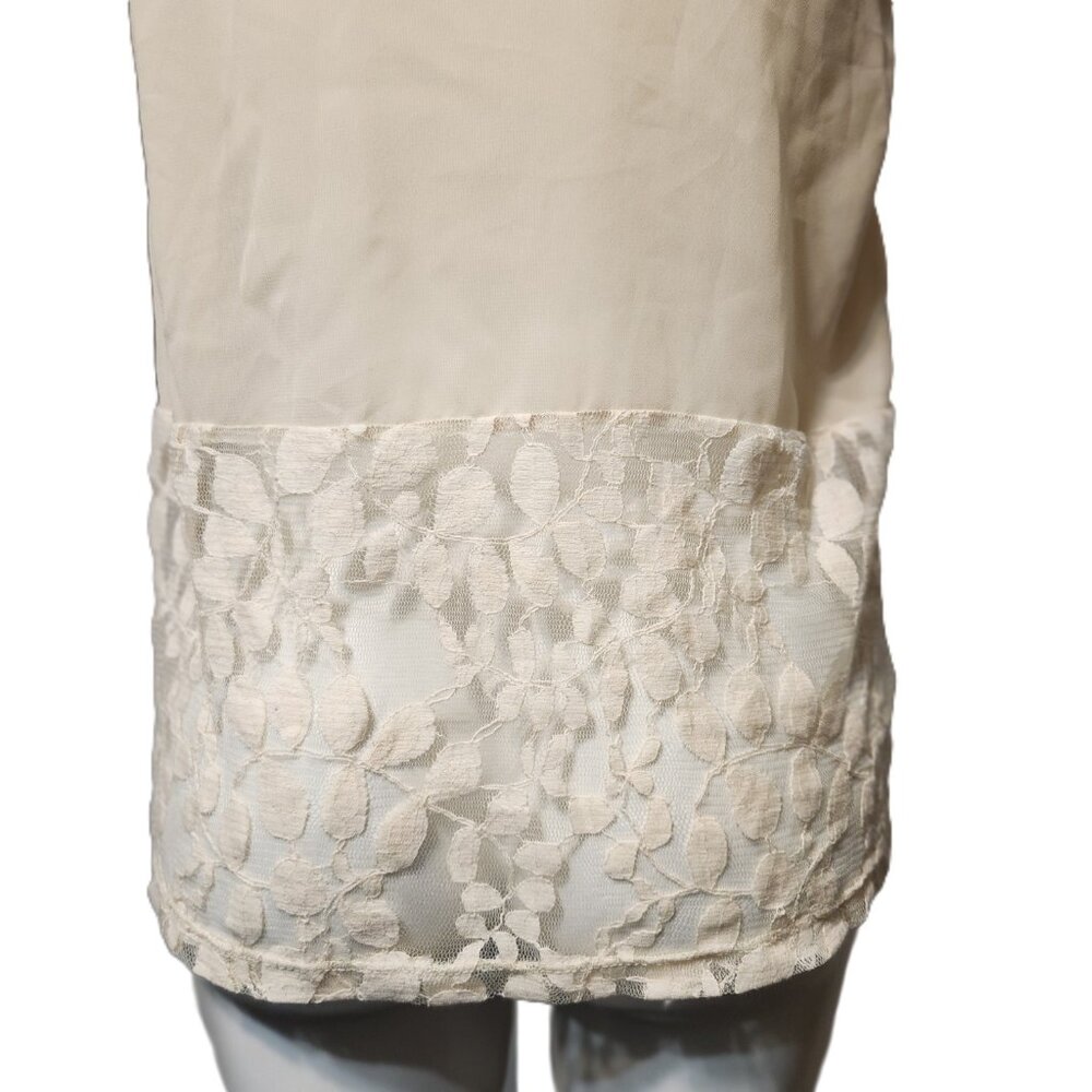 ❤️ 4/$20 NWT Event sleeveless top Women's medium button-up lace tank top Light - Picture 10 of 12
